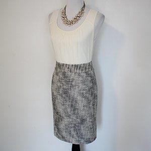 BANANA REPUBLIC Size 6 Skirt Blouse Black Ivory